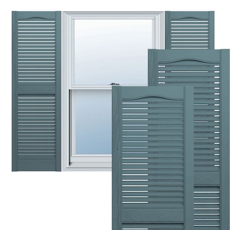 14.5 In. W X 67 In. H Builders Edge, Standard Size, Open Louver Shutters, 004 - Wedgewood Blue